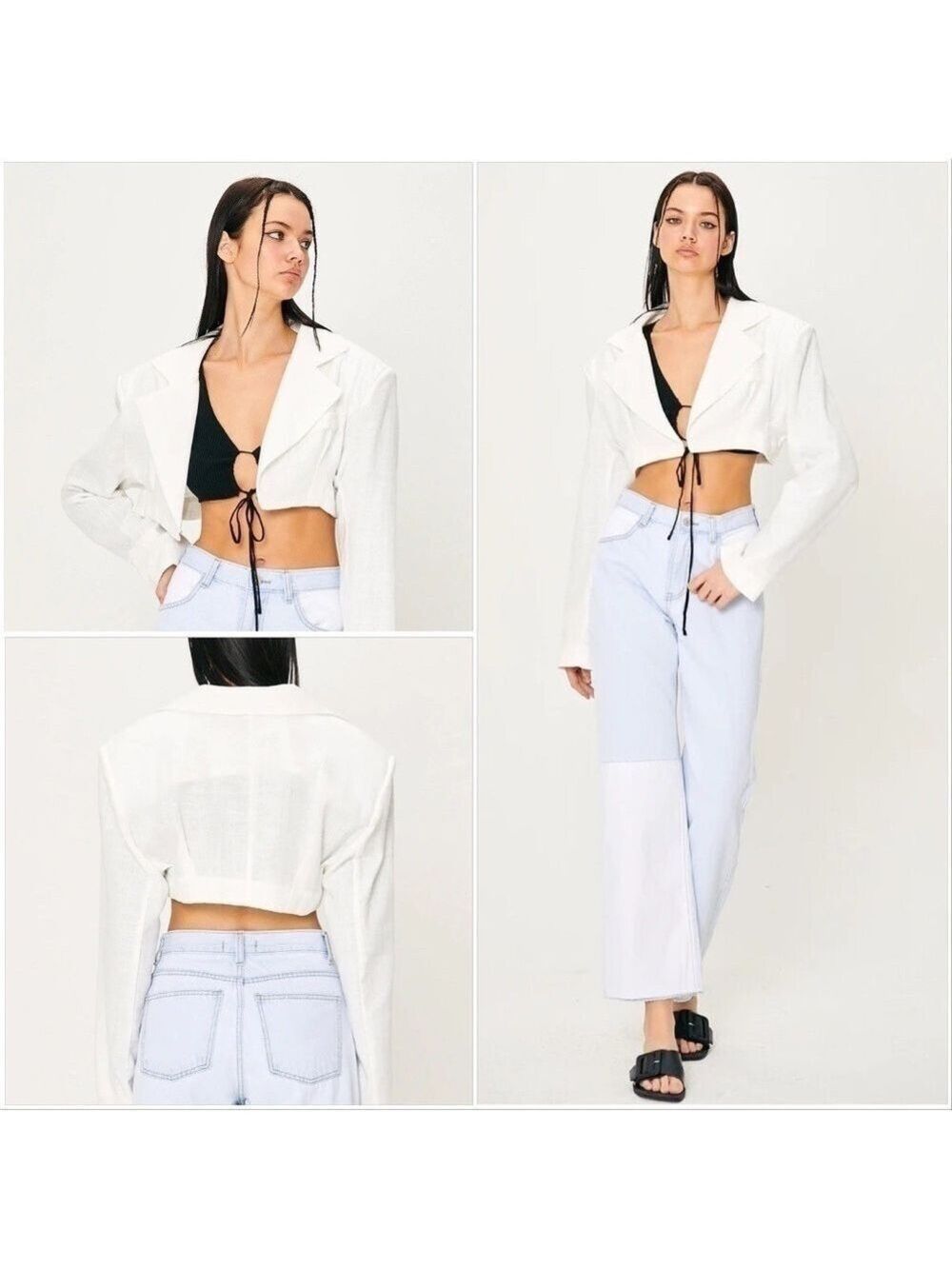 Storets Womens Jennifer Cropped Jacket in White